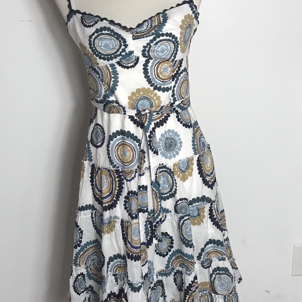 BCBGMAXAZRIA Dandelion Print Tiered Summer Dress 4